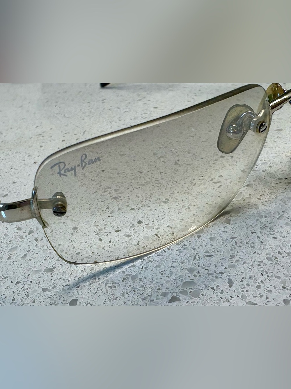 Unisex 's Rimless Ray- ban Aviator Sunglasses - Brown Gradient Lenses - Picture 4 of 5